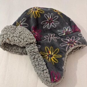 Women’s Fleece Style Lined Cold Weather Cap with Ear flaps Floral SZ OSFM